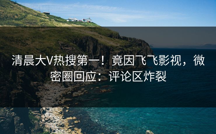 清晨大V热搜第一！竟因飞飞影视，微密圈回应：评论区炸裂