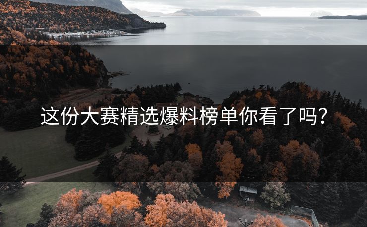 这份大赛精选爆料榜单你看了吗？