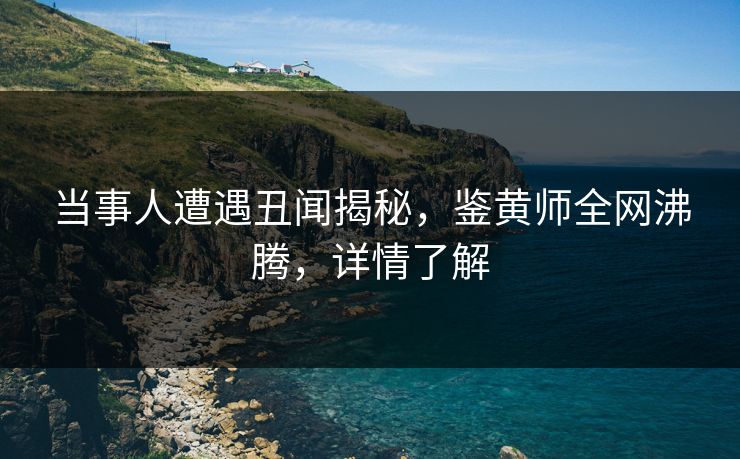 当事人遭遇丑闻揭秘，鉴黄师全网沸腾，详情了解