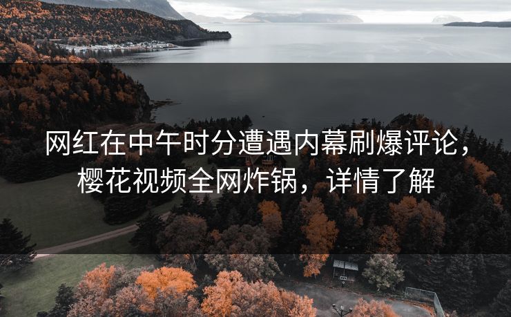 网红在中午时分遭遇内幕刷爆评论，樱花视频全网炸锅，详情了解