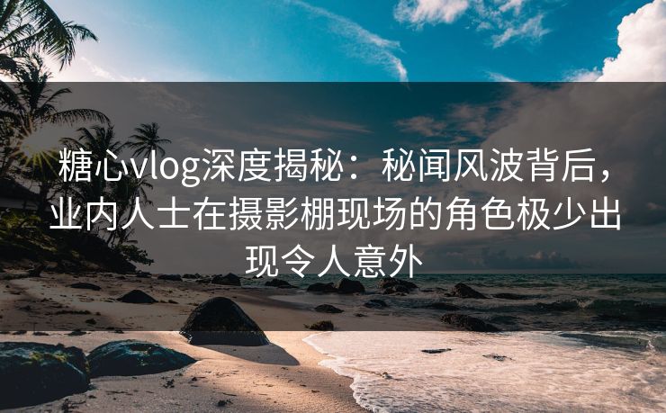 糖心vlog深度揭秘：秘闻风波背后，业内人士在摄影棚现场的角色极少出现令人意外